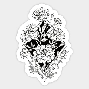 Geometric Marigold Flowers Sticker